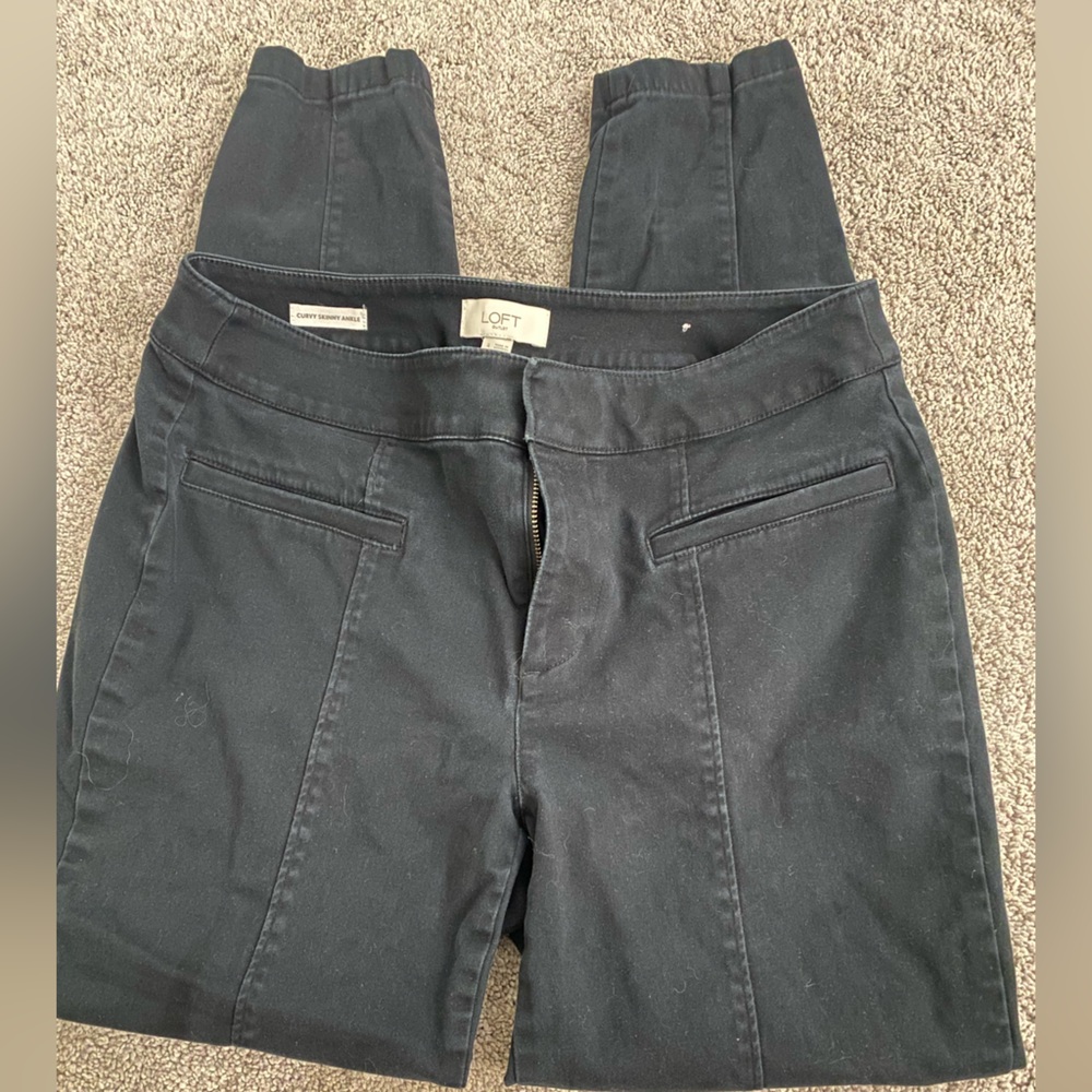 Loft Outlet Black Curvy Skinny Ankle Pants